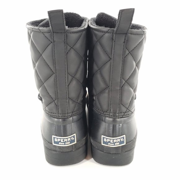 Sperry Top-Sider Quilted Waterproof Duck Boots Womens 9 Black - Picture 9 of 13